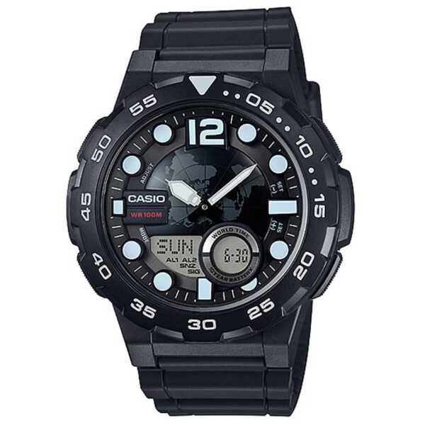 Casio AEQ100W-1AV Men’s 3D Dial Quartz Watch