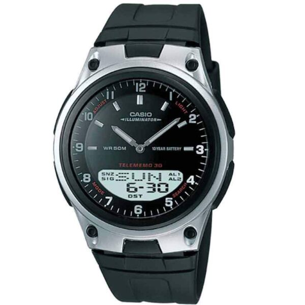 Casio AW80-1AV Men’s Analog-Digital Databank Black Resin Medium Watch