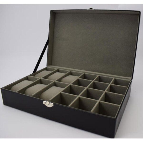 Harvey Makin HM1206 Watch/Cufflink Box Holds 6 Watches/12 Cufflinks