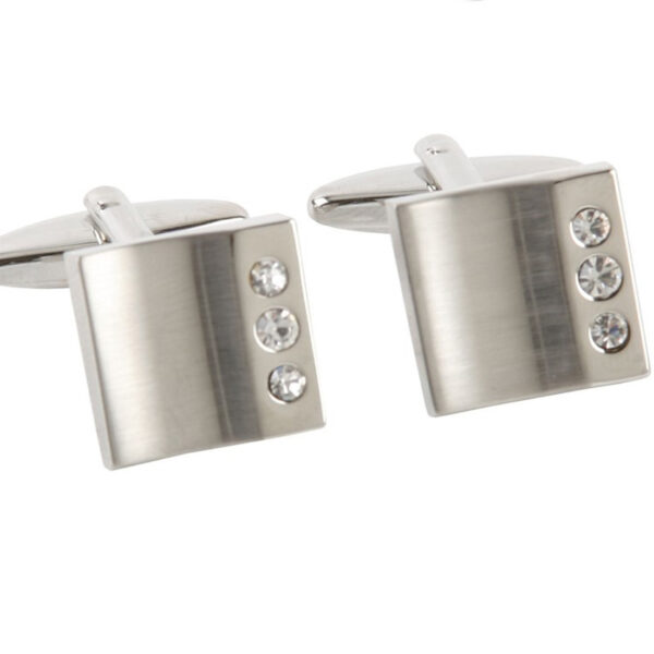 Harvey Makin HM183 Men’s Cufflinks – Plain with Diamantes
