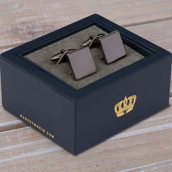 Harvey Makin HM1877 Men’s Nickel Plated Personalisable Cufflinks