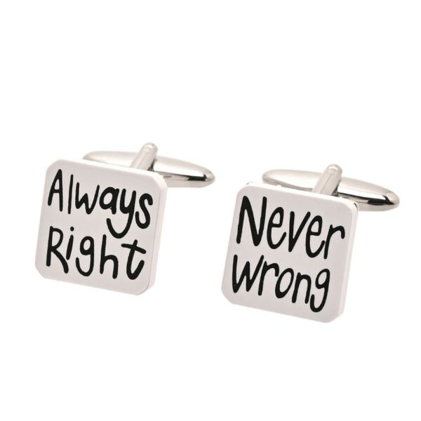 Harvey Makin Hm2385 ‘Always Right’ ‘Never Wrong’ Cufflinks