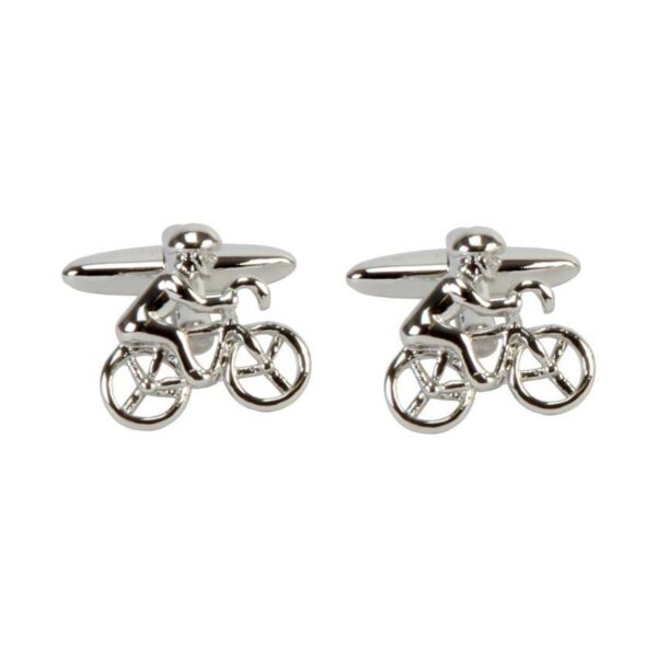 Harvey Makin HM463 Rhodium Plated Cufflinks Cyclist