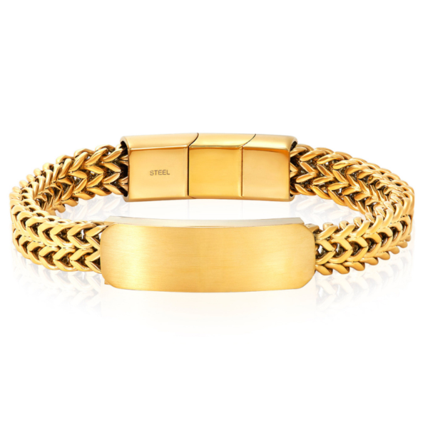 Invicta B8622 Men’s Double Row Franco ID Gold Bracelet