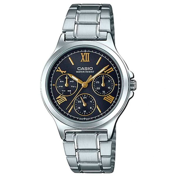 Casio Ladies LTP-V300D-1A2UDF Multi-Function Black Dial Medium Watch