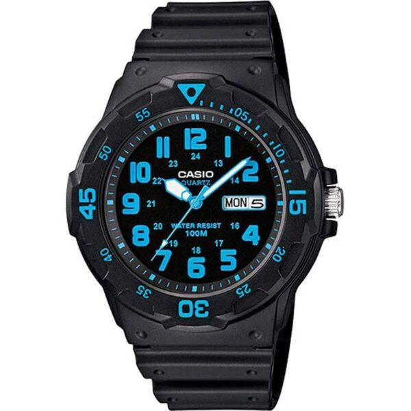 Casio MRW200H-2BV Unisex Black/Blue Face And Black Resin Band Medium Size Watch