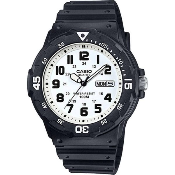 Casio MRW200H-7BV Men’s Classic White Dial / Black Resin Band Dive Medium Size Watch
