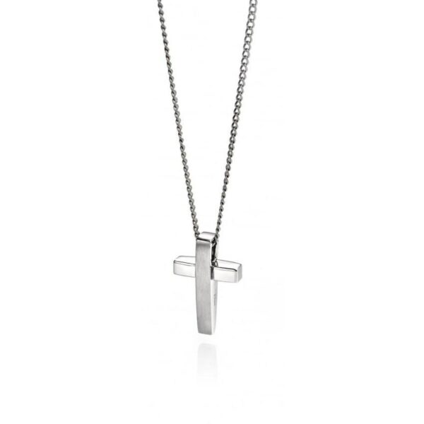 Fred Bennett P2542 Men’s Stainless Steel Necklace & Cross Pendant2