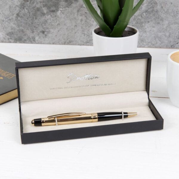 Stratton ST1210 Ballpoint Pen – Black and Gold