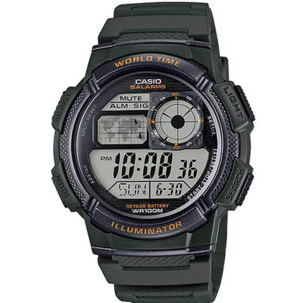 Casio AE1000W-3AV Men’s Sport Dark Green Resin Band Medium Watch