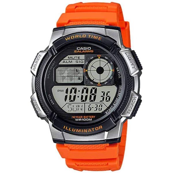 Casio AE1000W-4BV Men’s Sport Orange Resin Band Medium Watch