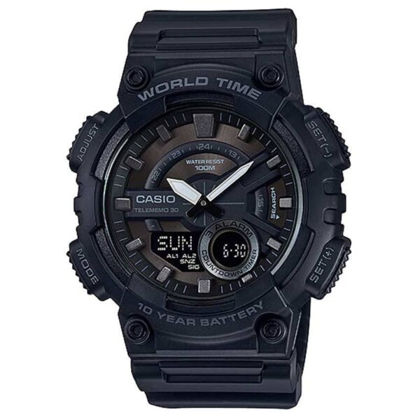 CASIO AEQ110W-1BV Men’s Analog Digital Combination World Time Resin Watch