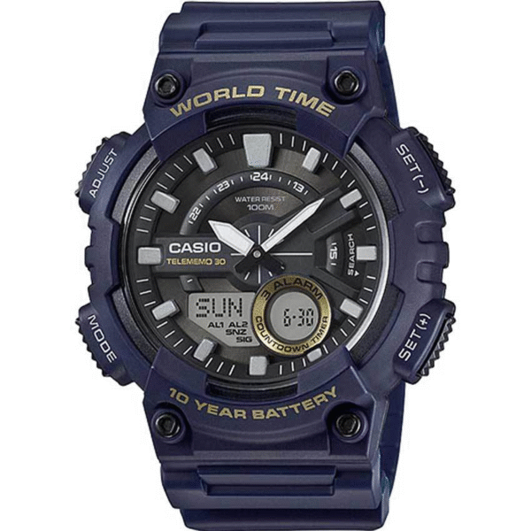 Casio AEQ110W-2AV Men’s Analog Digital Quartz Blue Resin Watch