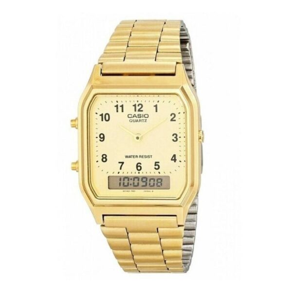 Casio AQ-230GA-9BMQ Unisex Gold Dial Gold Bracelet Watch
