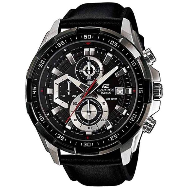 Casio Gents EFR-539L-1AVUDF Edifice Chronograph Black Leather Watch