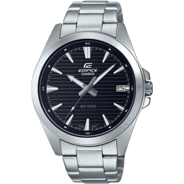 Casio EFV-140D-1AVUDF Men’s Edifice Analog Black Dial Stainless Steel Bracelet Watch