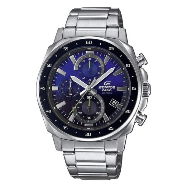 CASIO EDIFICE EFV-600D-2AVUDF Men’s Chronograph Blue-Black Dial Silver Stainless Steel Bracelet Watch