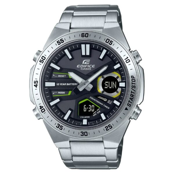 CASIO EFV-C110D-1A3VDF MEN’S EDIFICE BLACK DIAL SILVER STAINLESS WATCH