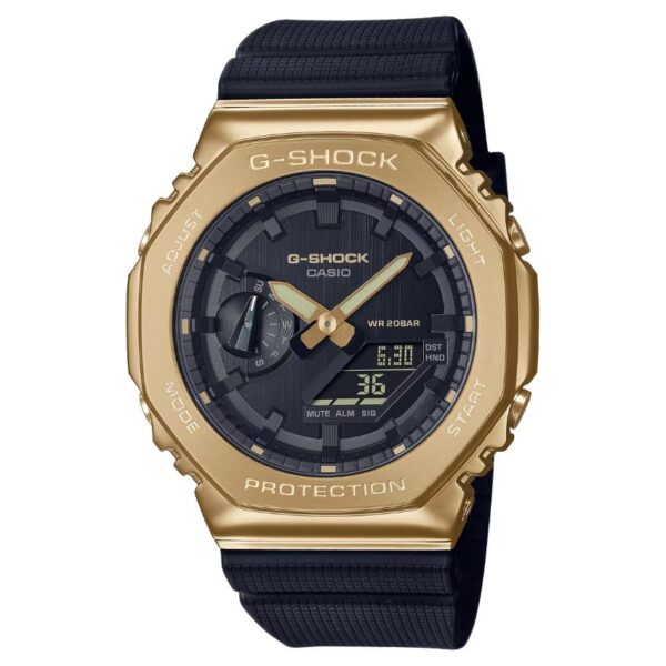 Casio GM-2100G-1A9DR Men’s G-Shock Analog-Digital Black and Gold Resin Watch