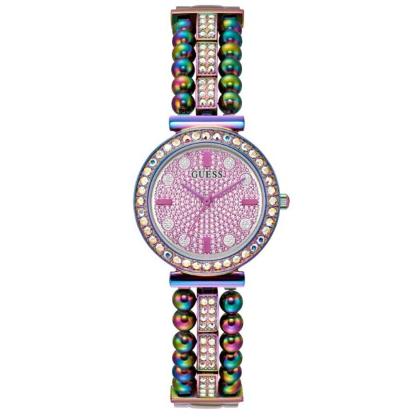 Guess GW0401L4 Women’s Dress Ball & Crystal Iridescent Rhinestone Analog Watch