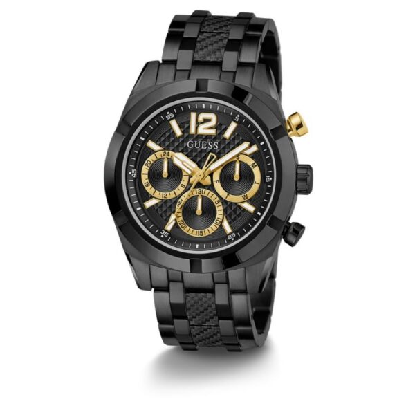 GUESS GW0714G4 Mens Black Multi-function Recycled Steel Watch