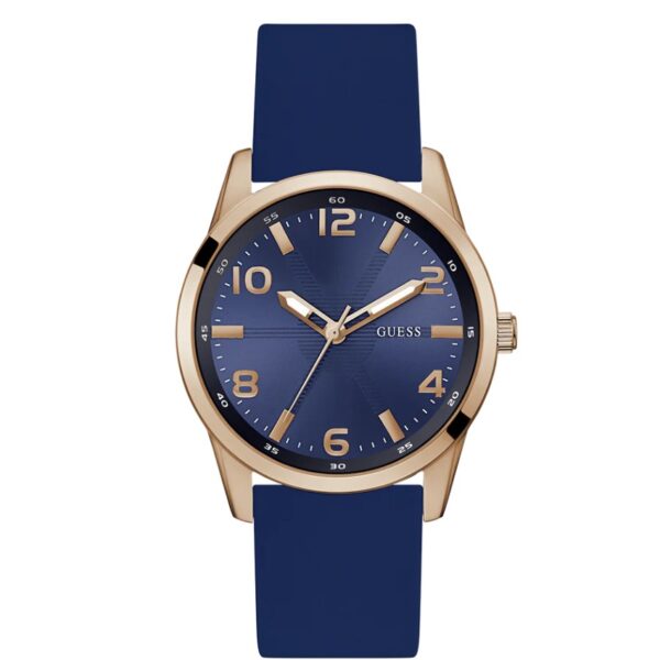 Guess GW0805G3 Men’s Rose Gold Bezel Blue Silicone Medium Watch