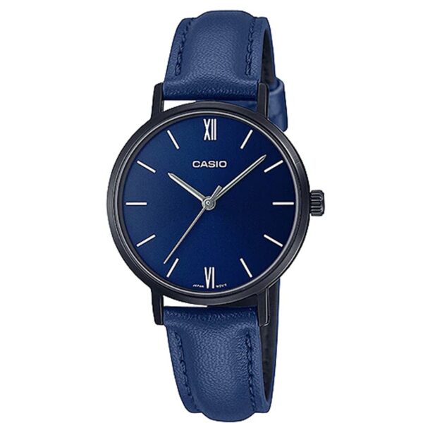 Casio LTP-VT02BL-2AUDF Women’s Blue Dial, Leather Small Analog Watch