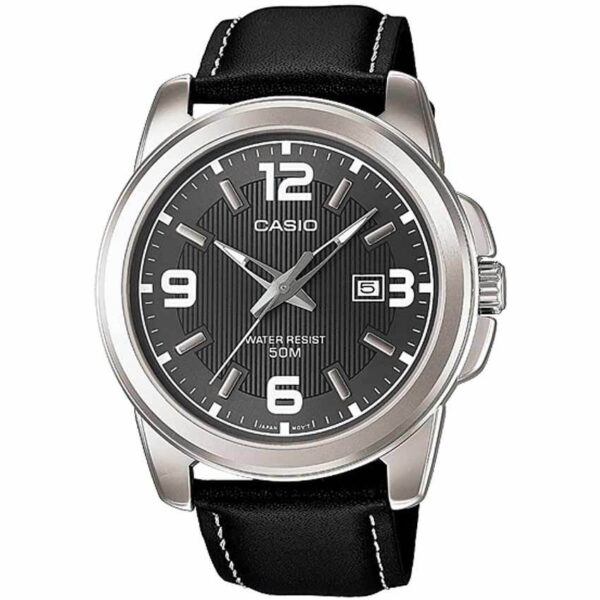 Casio Gent’s MTP-1314L-8AVDF Enticer Black Leather Medium Watch