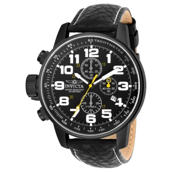 Invicta 3332 Men’s I-Force Quartz Chronograph Stainless Steel Left-Handed Black Dial Watch