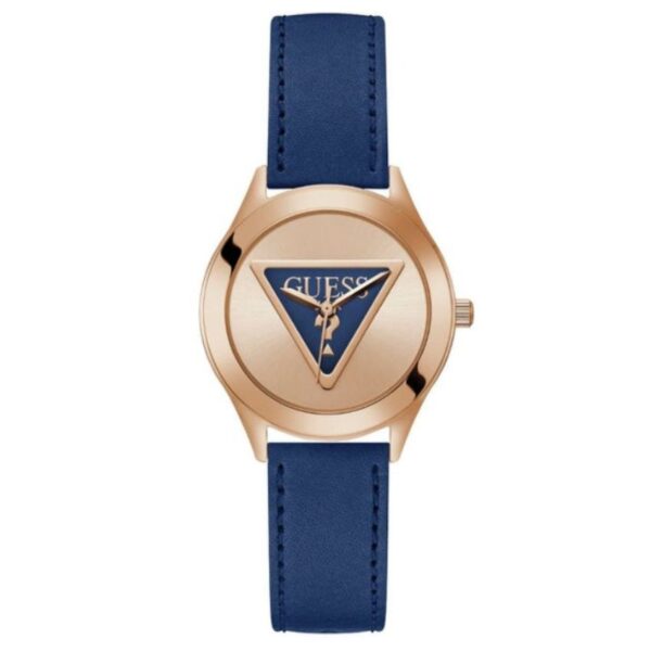Guess GW0744L3 Women’s Tri Plaque Blue Leather Watch