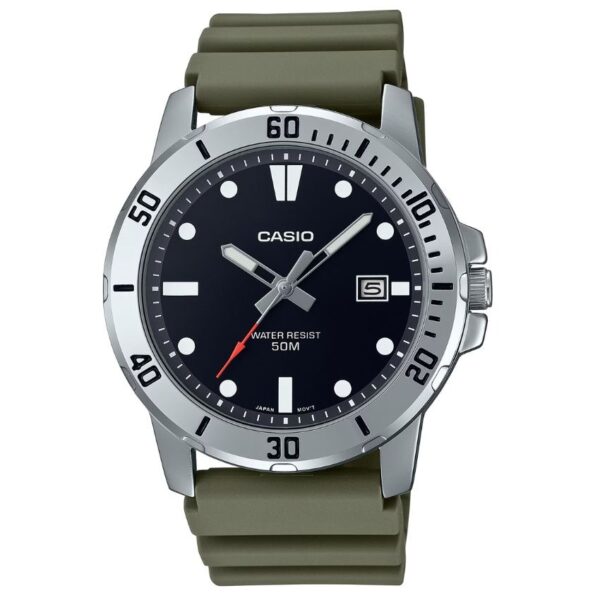 Casio MTP-VD01-3EVUDF Men’s Enticer Rubber Black Dial Casual Analog Sporty Watch