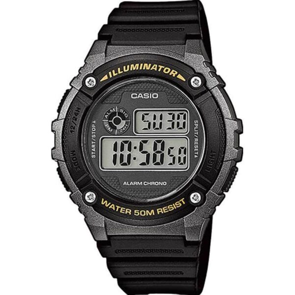 CASIO W-216H-1BVDF GENTS PL SPORT MEDIUM SIZE RESIN WATCH