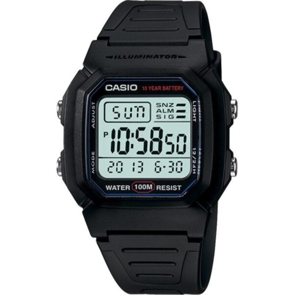 Casio W800H-1AV Men’s Classic Sport Black Band Small Size Watch