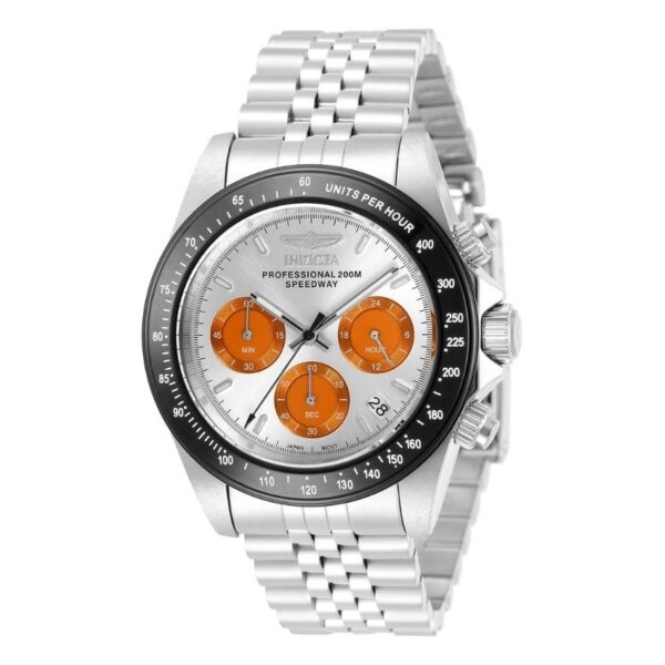 Invicta 31003 Men’s Speedway Chronograph Silver, Orange Dial Bracelet Medium Watch
