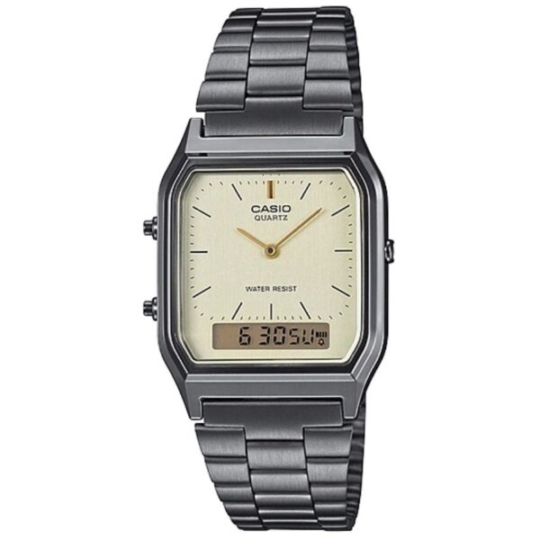 Casio AQ-230GG-9ADF Casio Unisex Vintage Series Analog-Digital Gold Dial Watch